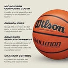 Wilson Evolution Basketball 29.5” Official Indoor Game Ball – Black Composite Leather