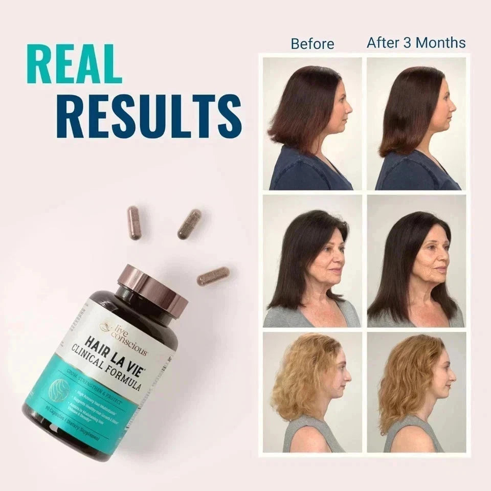 Pack of 2 Hair La Vie Clinical Formula Hair Growth Vitamins for Women & Men | 120 Capsules | Exp. 2027 | New & Sealed