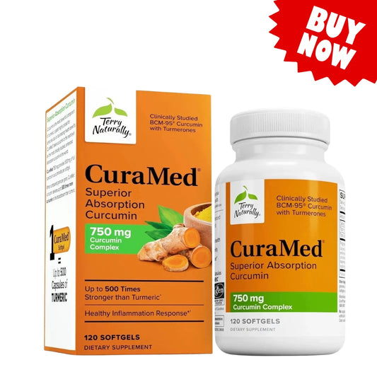 Terry Naturally CuraMed Curcumin 750mg – 120 Softgels | Premium Turmeric Supplement | New