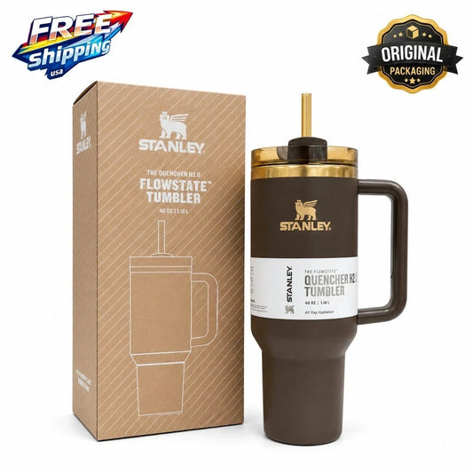 Stanley Chocolate Gold Quencher H2.0 FlowState Tumbler 40 oz | Limited Edition Factory Sealed NEW