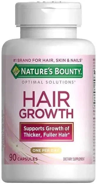 Nature's Bounty Hair Growth Support 90 Capsules | Essential Vitamins & Nutrients for Healthy Hair