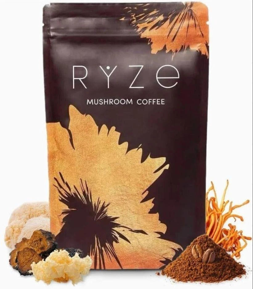 RYZE Organic Mushroom Coffee – 30 Servings Instant Coffee Mix | New |