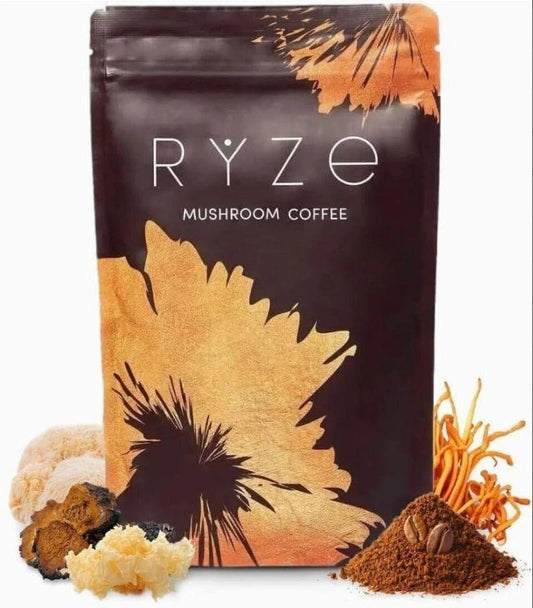 RYZE Organic Mushroom Coffee – 30 Servings Instant Coffee Mix | New |