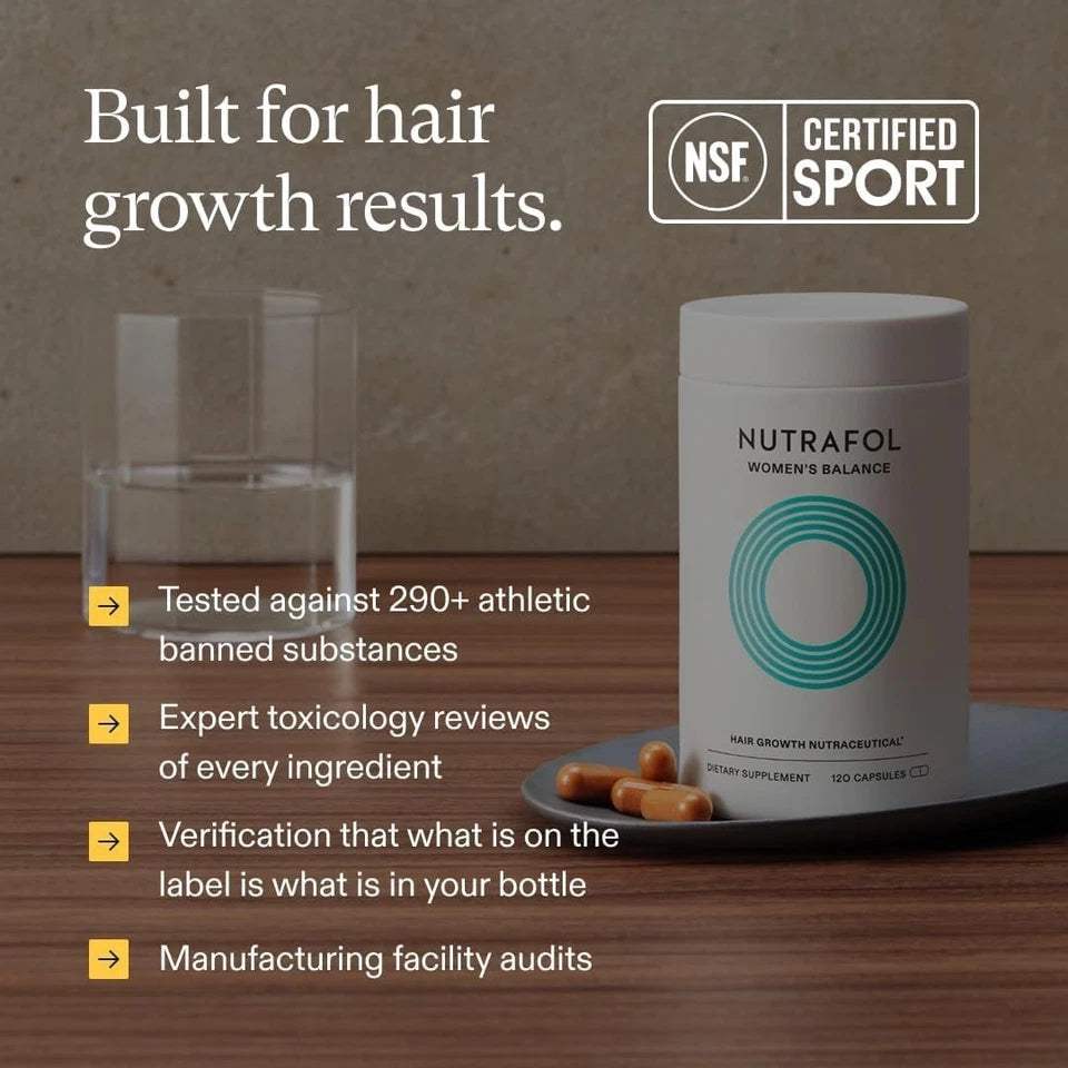 Nutrafol Women’s Balance Hair Growth Supplement 120 Capsules | Supports Thicker, Stronger & Healthier Hair