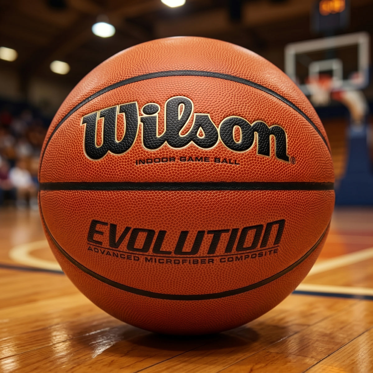 Wilson Evolution Basketball 29.5” Official Indoor Game Ball – Black Composite Leather