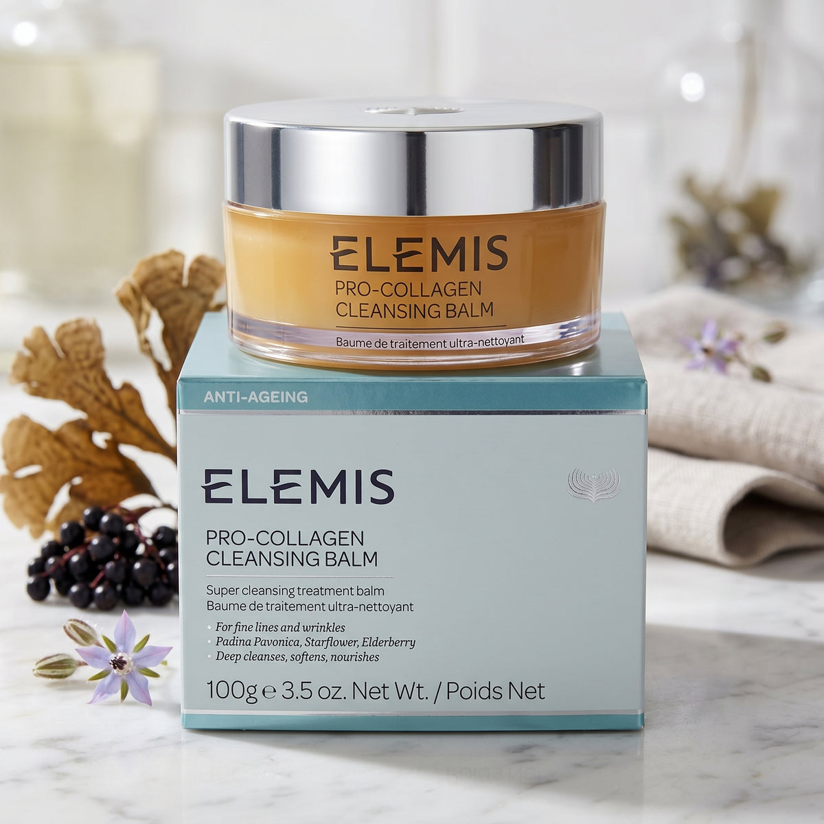 Elemis Pro-Collagen Cleansing Balm  – Hydrating Makeup Remover & Nourishing Facial Cleanser